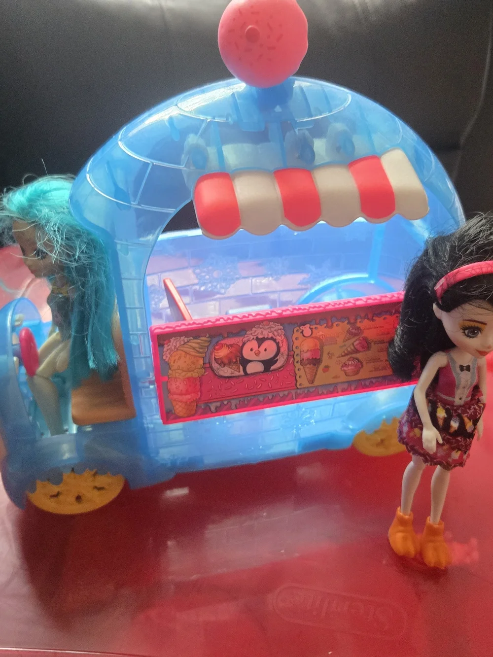 Mattel Enchantimals Blue Ice Cream Truck and Two Dolls